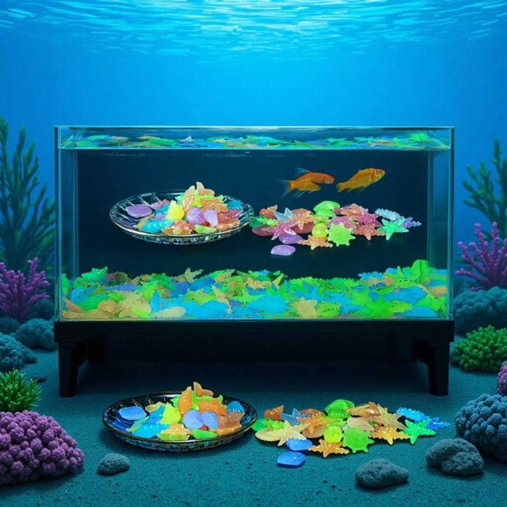 Planted Aquarium Equipment - Gloeiende lichtgevende oceaanstenen Fluorescerende schelpen Kleurrijke