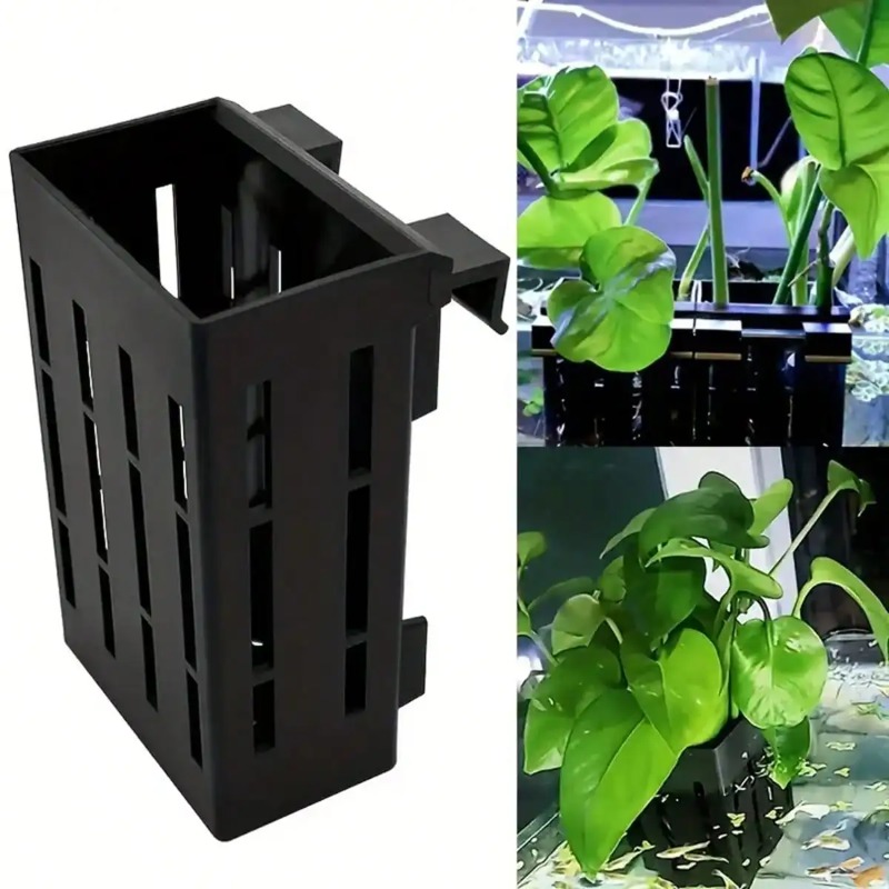 Planted Aquarium Equipment - Aquariumplantenhouder Zwarte kunststof mand met clip