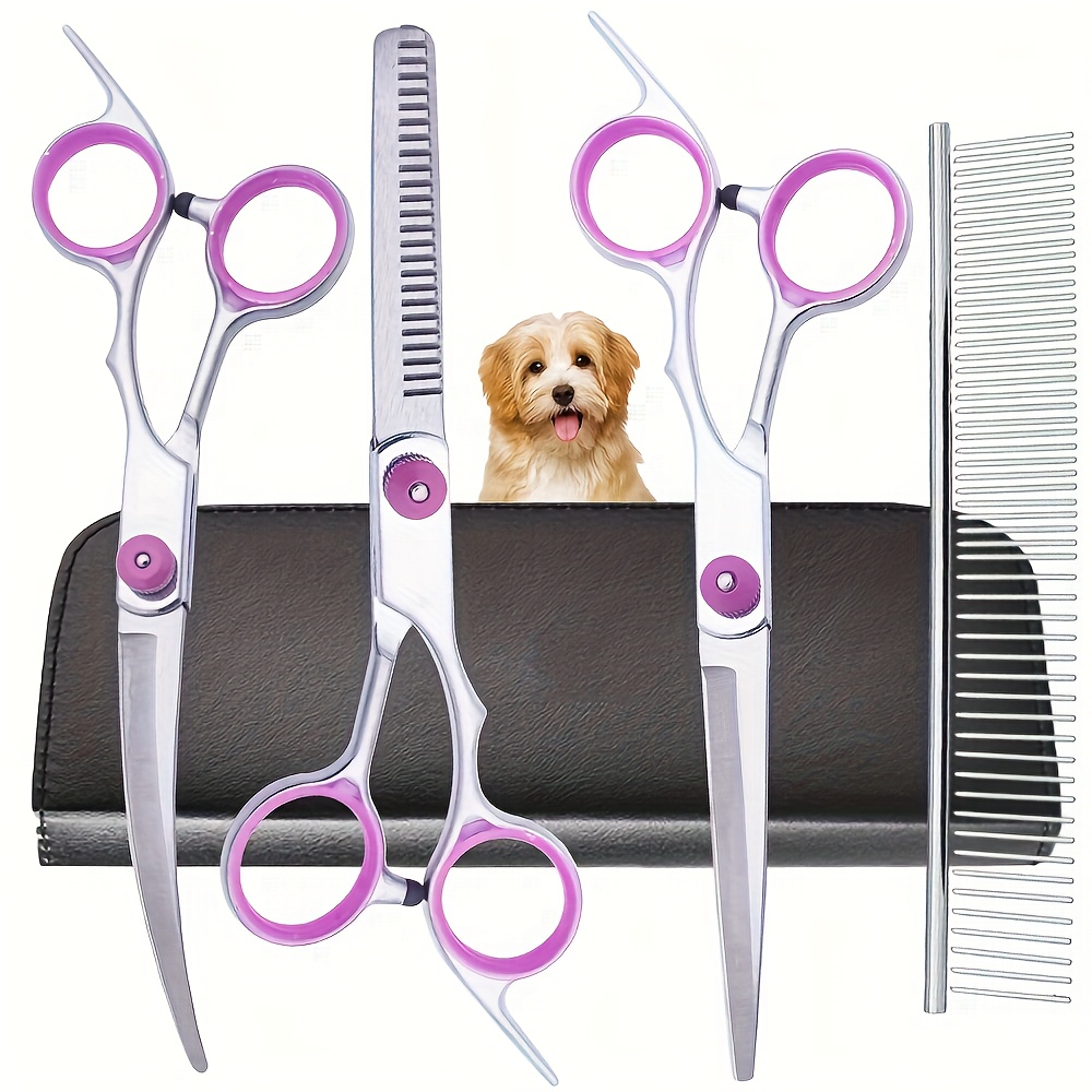 Trimming Scissor Set - 5-delige professionele hondentrimset van roestvrij staal,